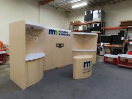 Custom Wood Fabrication Inline Exhibit w/ Backwall Cabinets, Monitor Mount, Plex and Vinyl Graphics, and LED Lighting -- View 3
